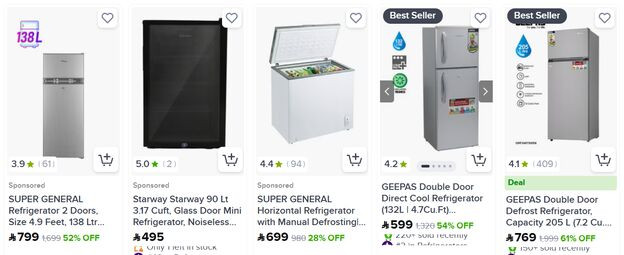 Noon Refrigerators and Freezers Offers