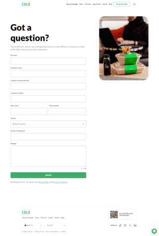 Calo Contact Form Calo Contact Form