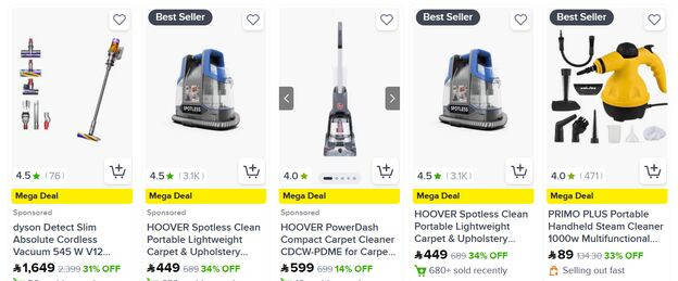 Noon Offers on vacuum cleaners